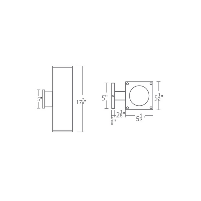 WAC DC-WD06 Cube Architectural 6" 70W LED Double Wall Mount, Away From The Wall