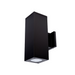 WAC DC-WE0517 Cube Architectural 5" 17W LED Extended Single Wall Mount, Away From The Wall - Black