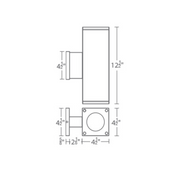 WAC DC-WE05 Cube Architectural 5" 25W LED Extended Single Wall Mount, Towards The Wall