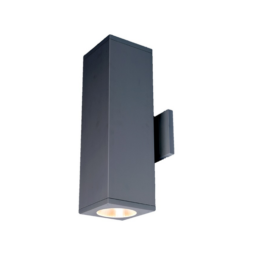 WAC DC-WE0622EM Cube Architectural 6" 22W LED Extended Single Wall Mount with Emergency Backup Battery, Straight Up or Down - Graphite