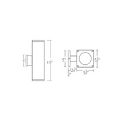 WAC DC-WE0622 Cube Architectural 6" 22W LED Extended Single Wall Mount, Straight Up or Down
