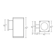 WAC DC-WS05 Cube Architectural 5" LED Single Wall Mount, Ultra Narrow Beam - 