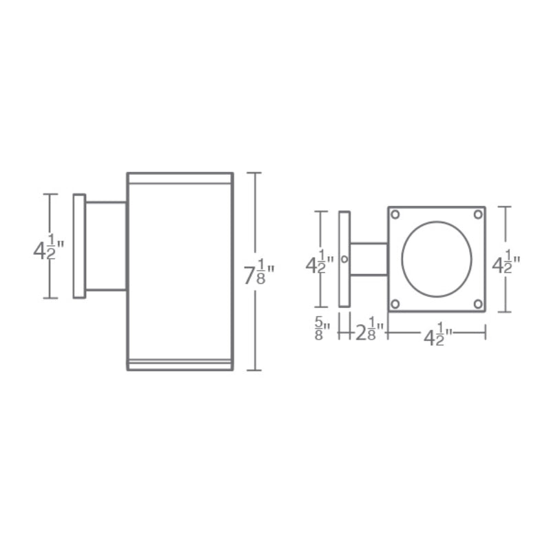 WAC DC-WS05 Cube Architectural 5" LED Single Wall Mount, Ultra Narrow Beam - 
