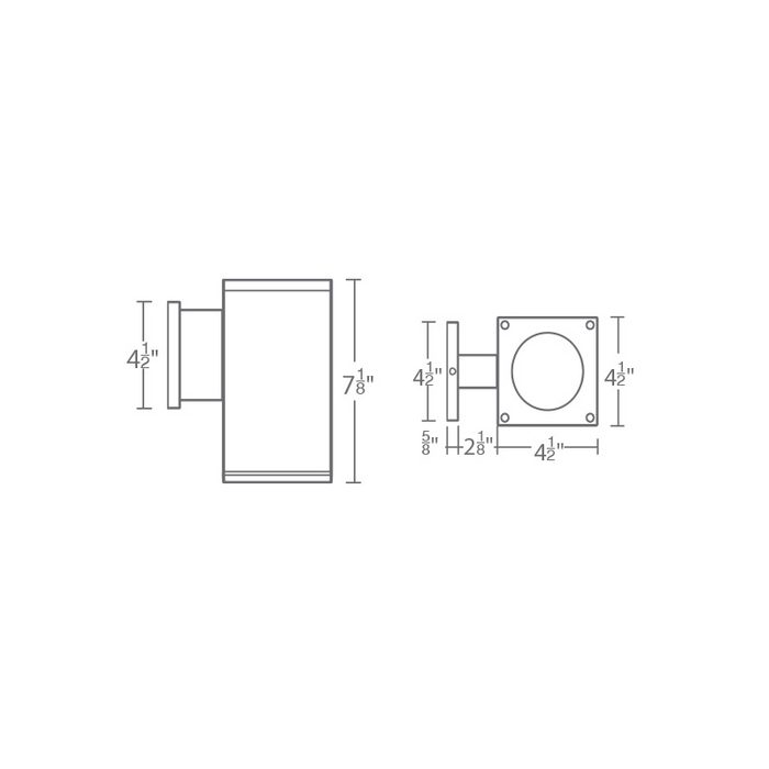WAC DC-WS0517 Cube Architectural 5" 17W LED Single Wall Mount, Towards The Wall