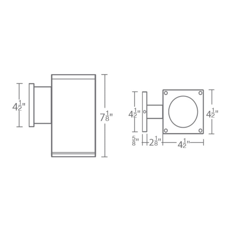 WAC DC-WS05 Cube Architectural 5" LED Single Wall Mount, Beam Spread 33 Degrees