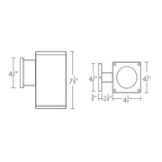 WAC DC-WS05 Cube Architectural 5" LED Single Wall Mount, Beam Spread 16 Degrees