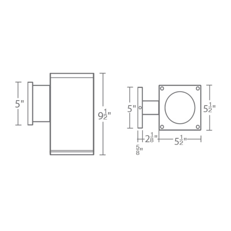 WAC DC-WS06 Cube Architectural 6" LED Single Wall Mount, Ultra Narrow Beam