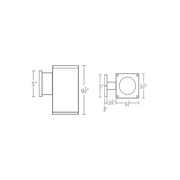 WAC DC-WS0622 Cube Architectural 6" 22W LED Single Wall Mount, Towards The Wall