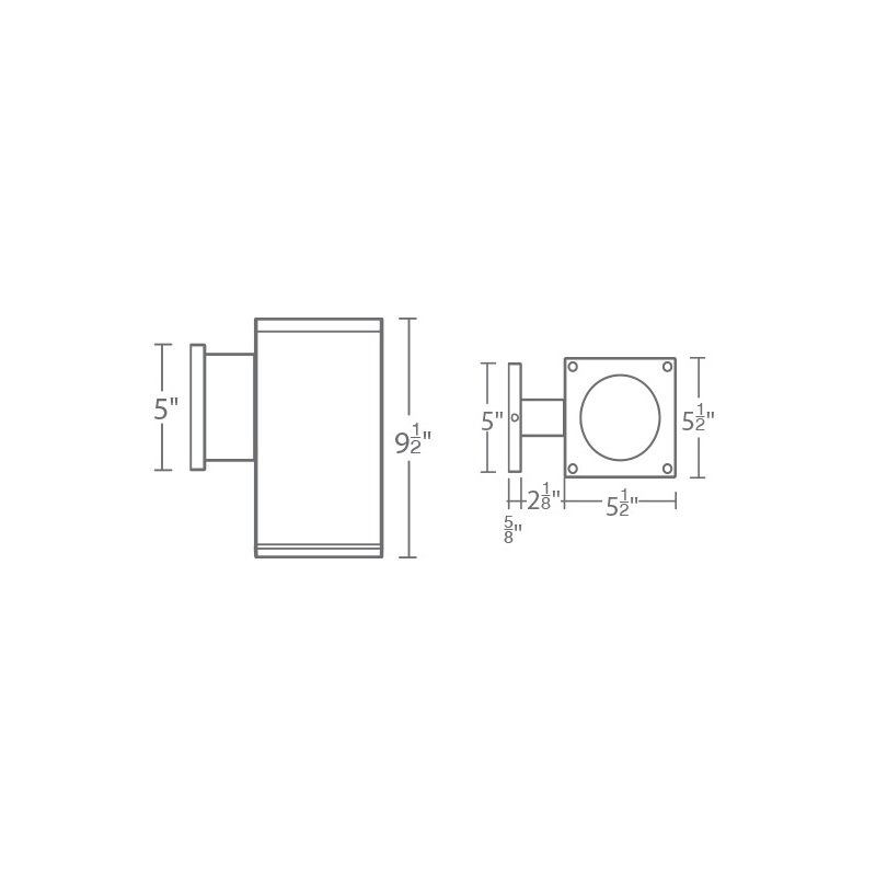 WAC DC-WS0622 Cube Architectural 6" 22W LED Single Wall Mount, Towards The Wall
