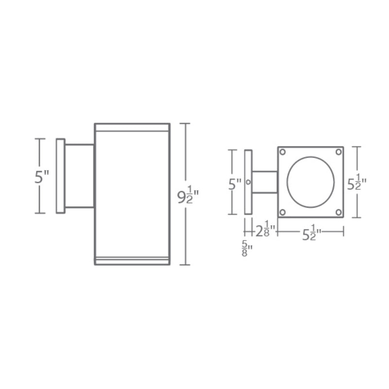 WAC DC-WS06 Cube Architectural 6" LED Single Wall Mount, Beam Spread 38 Degrees