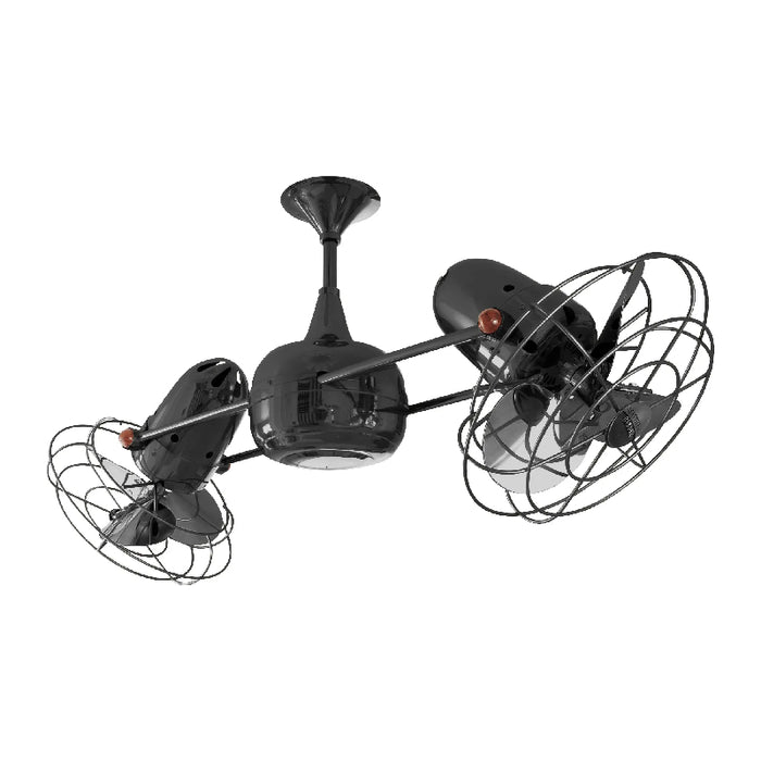 Matthews Fan Duplo-Dinamico 39" Ceiling Fan with Decorative Cage - Black Nickel