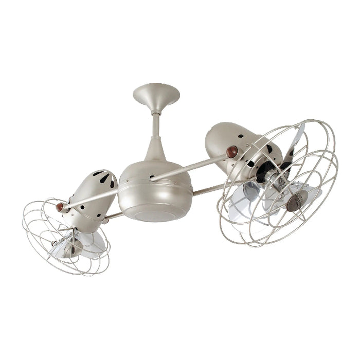 Matthews Fan Duplo-Dinamico 39" Ceiling Fan with Decorative Cage - Brushed Nickel