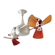 Matthews Fan Duplo-Dinamico 36" Ceiling Fan with Wood Blades - Brushed Nickel