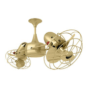 Matthews Fan Duplo-Dinamico 39" Ceiling Fan with Decorative Cage - Brushed Brass