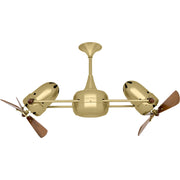 Matthews Fan Duplo-Dinamico 36" Ceiling Fan with Wood Blades - Brushed Brass