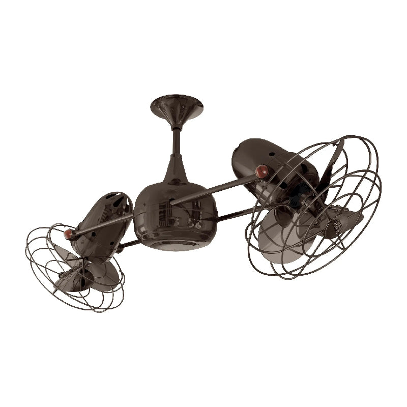 Matthews Fan Duplo-Dinamico 39" Ceiling Fan with Decorative Cage - Bronzette