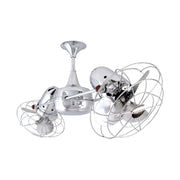 Matthews Fan Duplo-Dinamico 39" Ceiling Fan with Decorative Cage - Polished Chrome 
