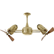 Matthews Fan Duplo-Dinamico 36" Ceiling Fan with Wood Blades - Polished Brass