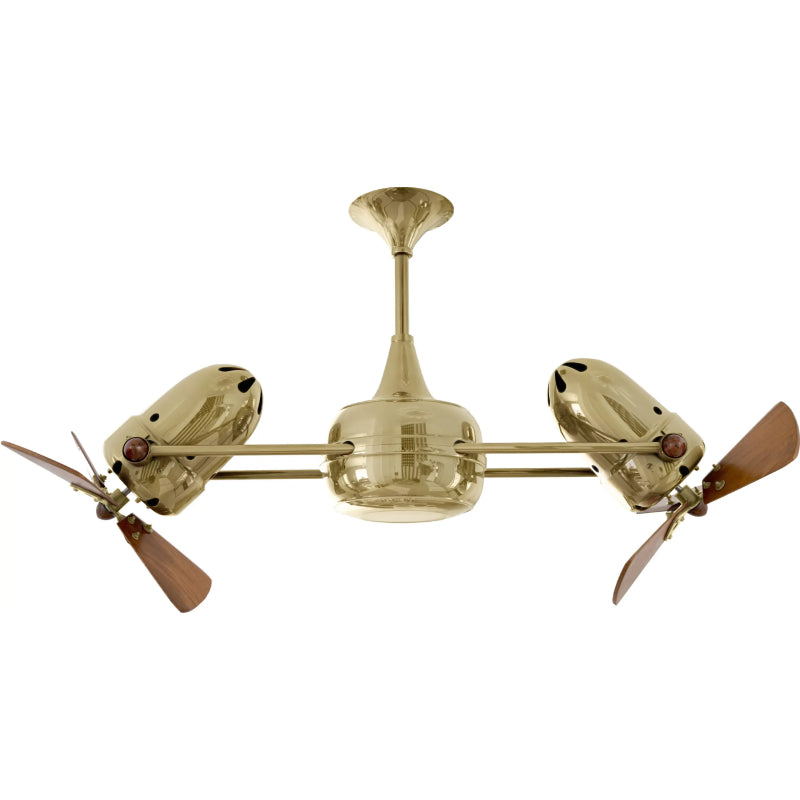 Matthews Fan Duplo-Dinamico 36" Ceiling Fan with Wood Blades - Polished Brass