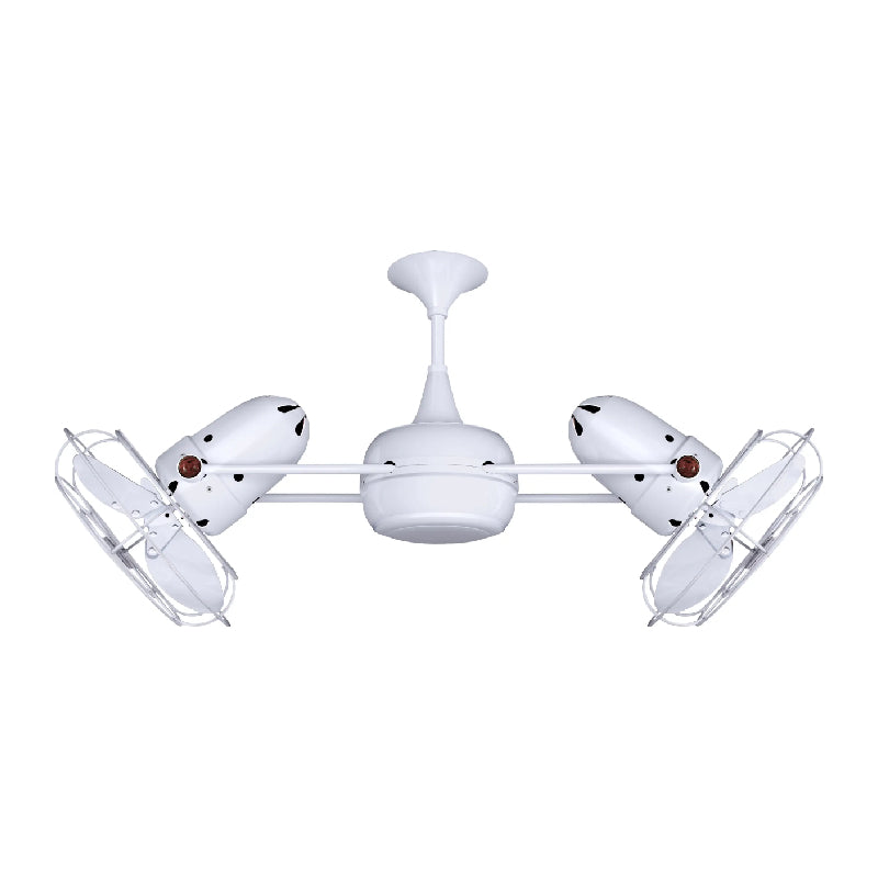 Matthews Fan Duplo-Dinamico 39" Ceiling Fan with Decorative Cage - Gloss White