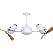 Matthews Fan Duplo-Dinamico 36" Ceiling Fan with Wood Blades - Gloss White