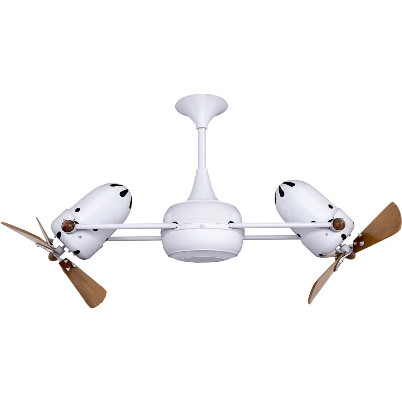 Matthews Fan Duplo-Dinamico 36" Ceiling Fan with Wood Blades - Gloss White