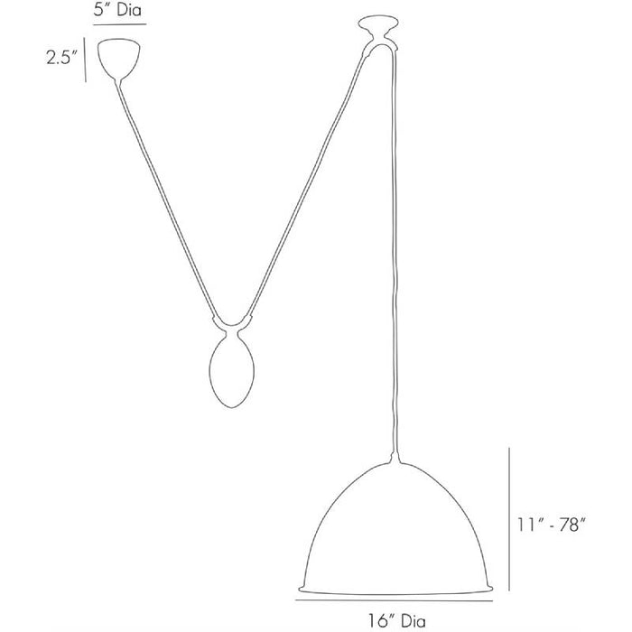 Arteriors DD42621 Egg Drop 1-lt 16" Pendant