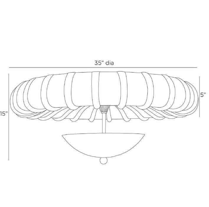Arteriors DFC12 Camella 3-lt 35" Flush Mount