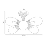 Arteriors DFC15 Giselle 6-lt 24" Semi Flush Mount