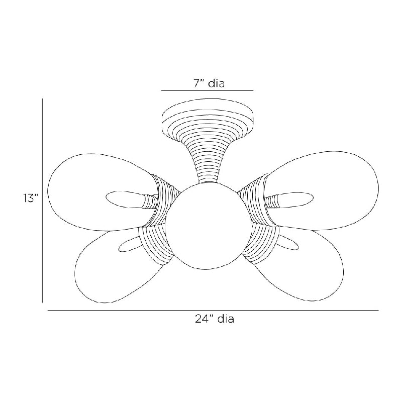 Arteriors DFC15 Giselle 6-lt 24" Semi Flush Mount