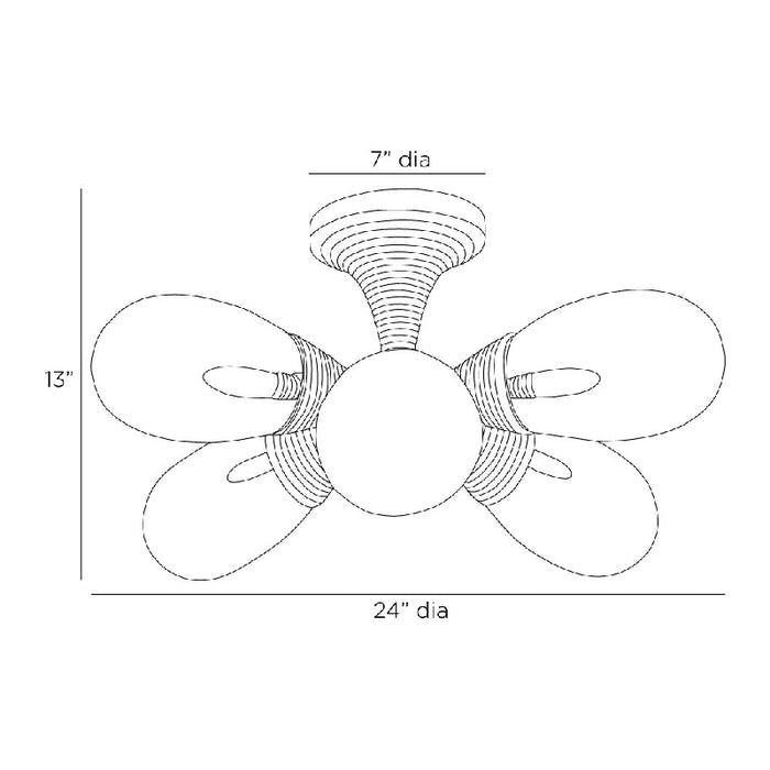 Arteriors DFC15 Giselle 6-lt 24" Semi Flush Mount