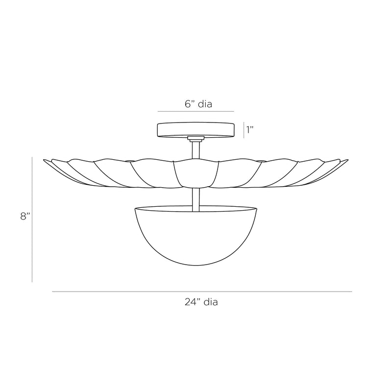 Arteriors Chambers 2Light 24" Wide Flush Mount Fixture
