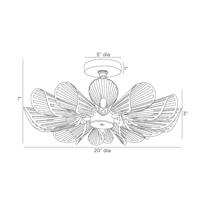 Arteriors DFI06 Francesca 12-lt 20" Flush Mount