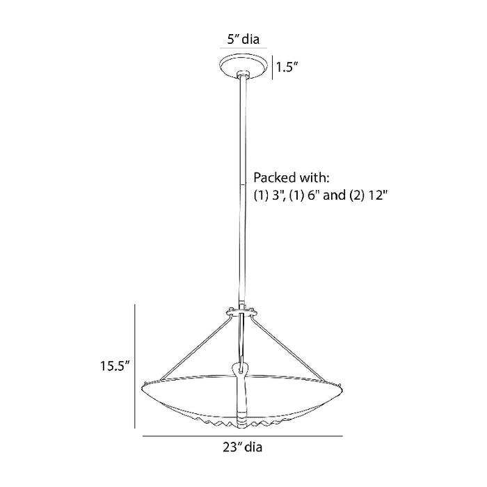 Arteriors DFI08 Karlsen 3-lt 23" Semi-Flush Mount