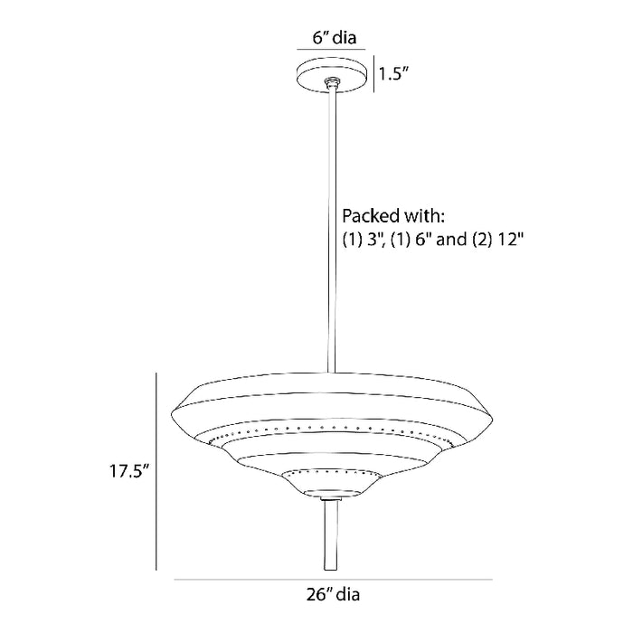 Arteriors DFI09 Istanbul 2-lt 26" Semi-Flush Mount