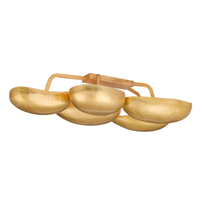 Arteriors Theo 13-lt 55" Flush Mount - GOld Leaf