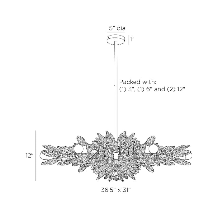 Arteriors DFS03 Kasai 6-lt 37" Semi-Flush Mount