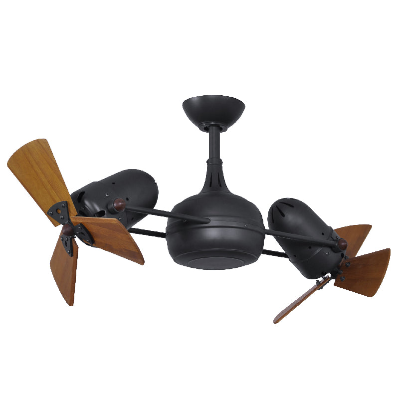 Matthews Fan Dagny 41" Ceiling Fan with Wood Blades - Matte Black/Mahogany