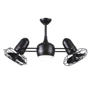 Matthews FanDagny LK 39" Ceiling Fan with LED Light, Decorative Cage - Matte Black
