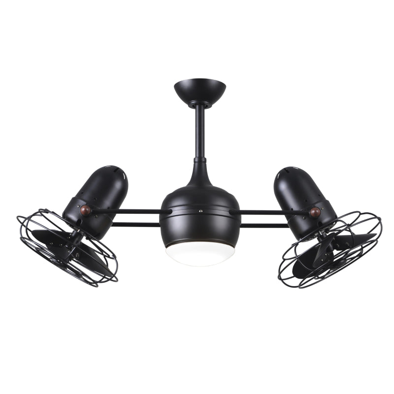 Matthews FanDagny LK 39" Ceiling Fan with LED Light, Decorative Cage - Matte Black