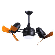 Matthews Fan Dagny LK 41" Ceiling Fan with LED Light, Wood Blades - Matte Black/Mahogany