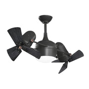 Matthews Fan Dagny LK 41" Ceiling Fan with LED Light, Wood Blades - Matte Black/Matte Black
