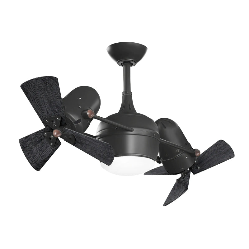 Matthews Fan Dagny LK 41" Ceiling Fan with LED Light, Wood Blades - Matte Black/Matte Black
