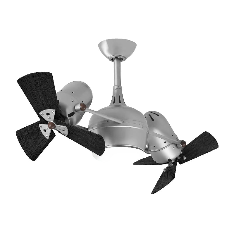 Matthews Fan Dagny LK 41" Ceiling Fan with LED Light, Wood Blades - Brushed Nickel/Matte Black