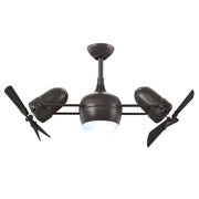 Matthews Fan Dagny LK 41" Ceiling Fan with LED Light, Wood Blades - Textured Bronze/Matte Black