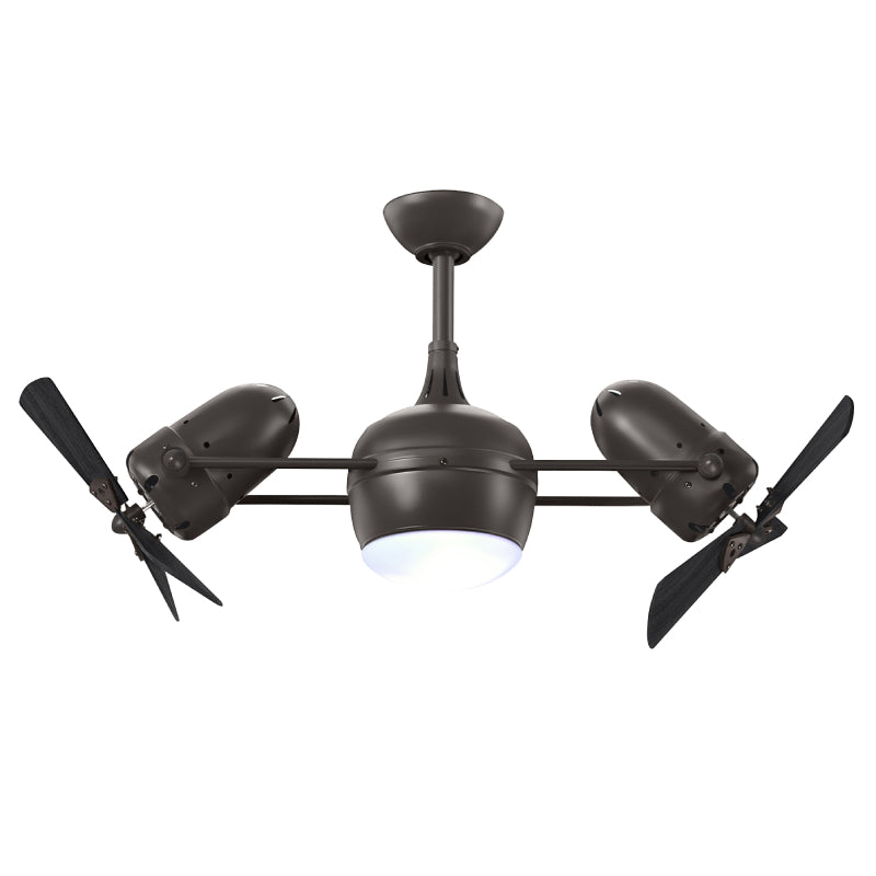 Matthews Fan Dagny LK 41" Ceiling Fan with LED Light, Wood Blades - Textured Bronze/Matte Black