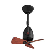 Matthews Fan Diane 16" Ceiling Fan with Wood Blades - Matte Black/Mahogany