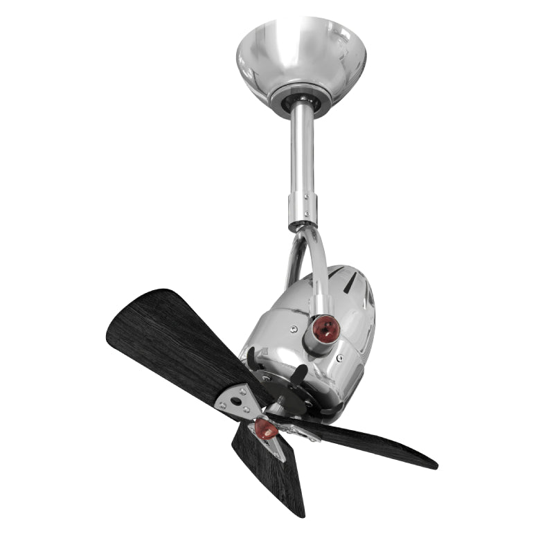 Matthews Fan Diane 16" Ceiling Fan with Wood Blades - Polished Chrome/Matte Black