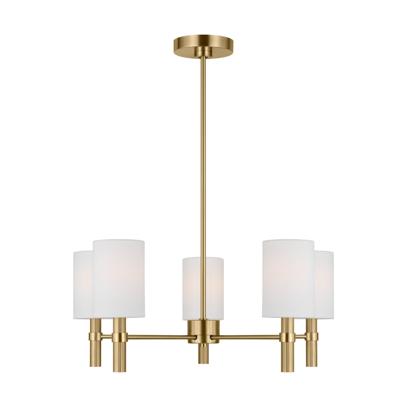 Visual Comfort DJC1135 Manor 5-lt 24" Chandelier - Satin Brass