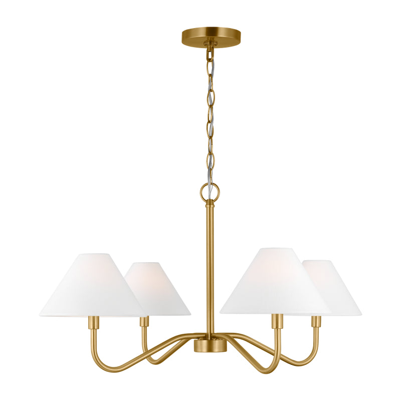 Visual Comfort DJC1194 Eldon 4-lt 30" Chandelier - Satin Brass
